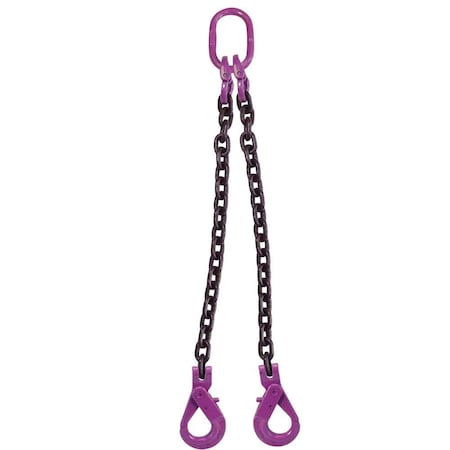 5/8 X 10' - 2 Leg Chain Sling W/ Self-Locking Hooks - Grade 100